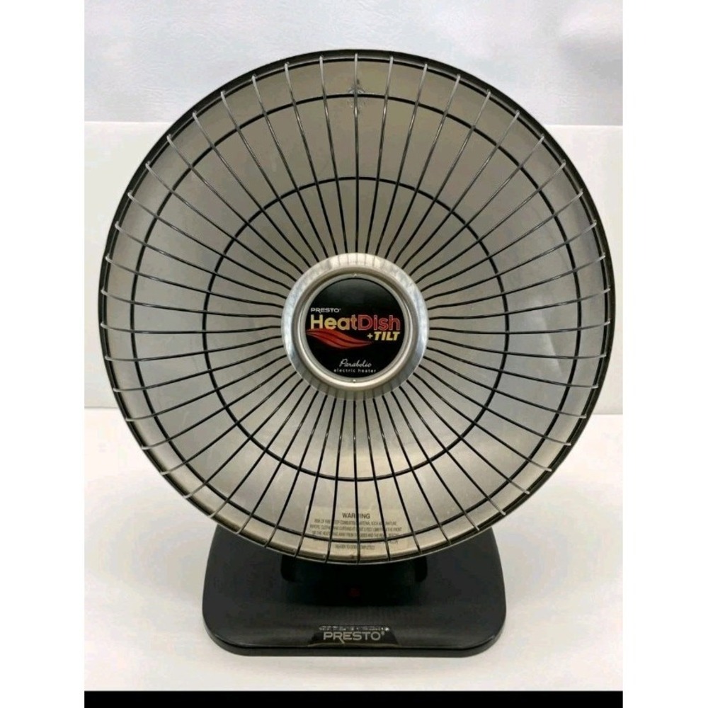 Presto Heat Dish + Tilt Parabolic Electric Heater Black 0792801‎ Tested Works